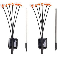 Fafeicy Solar Bee Stick Light, Solar Bee Stick Light, IP65 Waterproof, 6 Heads, Colourful, Lifelike Decorative Stick Lamp for Garden Lawn Party, Programmable