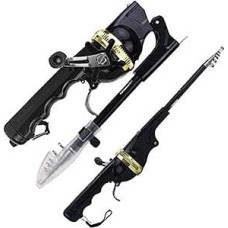 Baitcasting Rod Sulankstomas žvejybos ritė 165cm teleskopinis Mini spiningas ritė Žvejybos strypas Combo stiklo pluošto ritė rankų lazdos stiprus