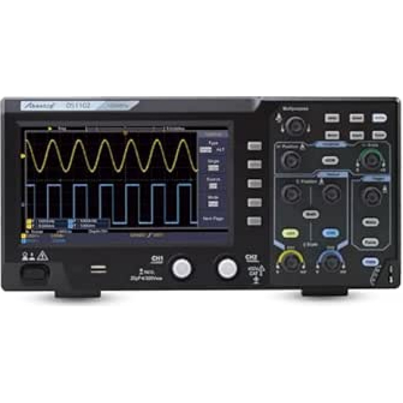 100 MHz oscilografas stalinis saugojimo oscilografas dviejų kanalų su 7 colių TFT LCD ekranu Nešiojamas lengvas skaitmeninis oscilografas (DS1102)