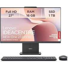 Lenovo IdeaCentre All-In-One AI-PC | 27 colių Full HD ekranas | AMD Ryzen 7 250 | 16GB RAM | 1TB SSD | AMD Radeonn Graphics | Win11 | Komplekte yra belaidė pelės klaviatūra | Luna Grey | 3 mėn. priemoka