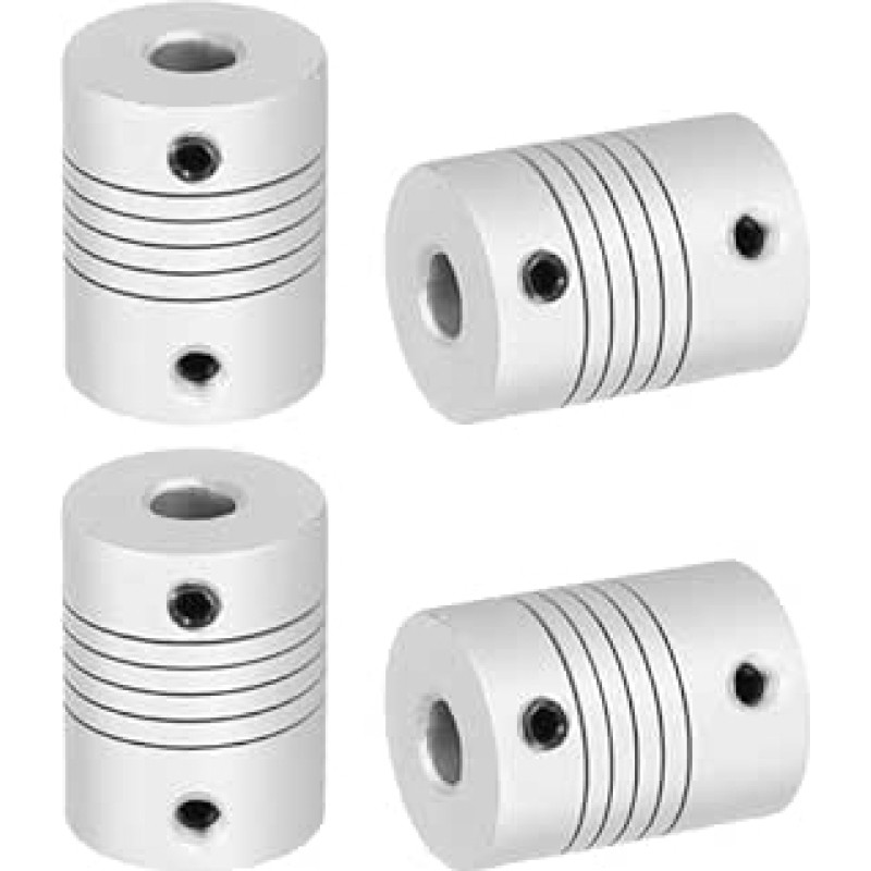 išteklių žemėlapis Lanksčios kupplungos, 3 mm bis 6 mm, aliuminio legiruotė, Gelenkverbinder, lanksčios Wellenkupplungen, Motorkupplung für 3D-Drucker, CNC-Maschine, Motorführung, DIY-Encoder D25 x L 19 mm, 4