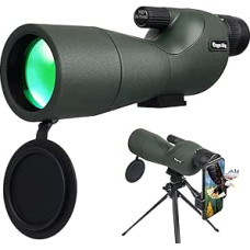 BIBIRE Spektiv mit Stativ und Smartphone-Adapter, 25-75x60 HD-Spektiv mit Tragetasche für Zielschießen, Vogelbeobachtung und Wildtierbeobachtung