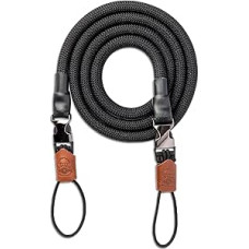 C-Rope The Climber Camera Strap Climbing Rope Shoulder Strap for All Cameras (Handmade in Germany) 140 cm Silent Black