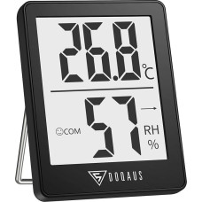 DOQAUS Higrometras Termometras Vidinis mini termo-higrometras Vidinis drėgmės kambario termometras Drėgmės matuoklis su dideliu tikslumu, skirtas patalpoms, kūdikių kambariui, svetainei, biurui