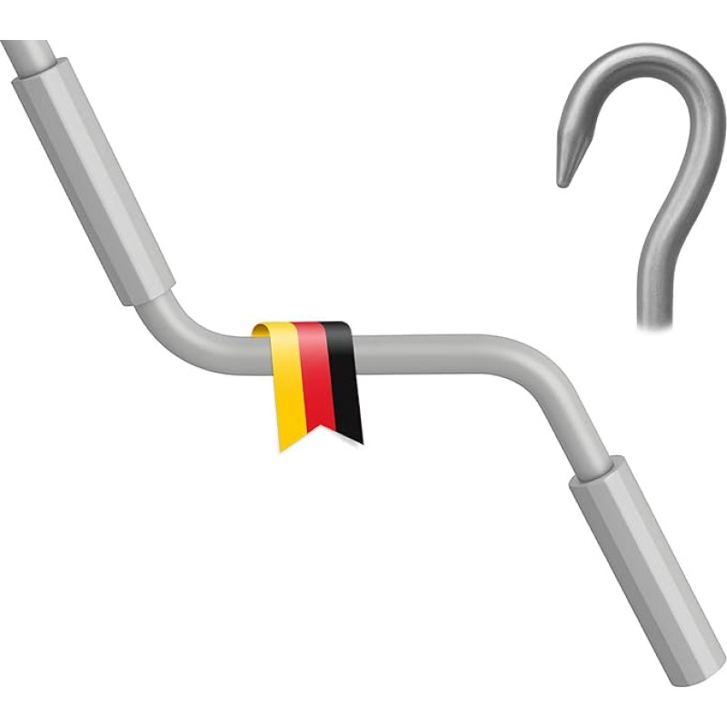 Markizės kranelis 80-160 cm, mėsininko kablys, pilkas