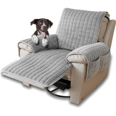 CFPLeHiYS Armchair Protector, Relaxing Chair Throw with Armrest, Chair Cushion, Non-Slip TV Chair, Protective Cover, Sofa Armrest Covers, Armrest Covers, Armchair Covers for Pets, Dogs (Grey, 1 Seat