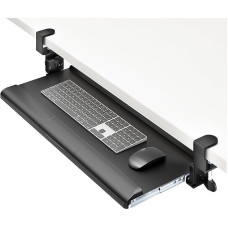 PEGZONE Tilt, Height-Adjustable Keyboard Tray Under Desk with Wrist Rest, Computer Keyboard Tray for Typing, 680 x 283 mm, Office and Home (Black)