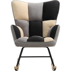 Vielllliving Rocking Chair Armchair Living Room up to 150 kg Load Capacity Black, Grey, White