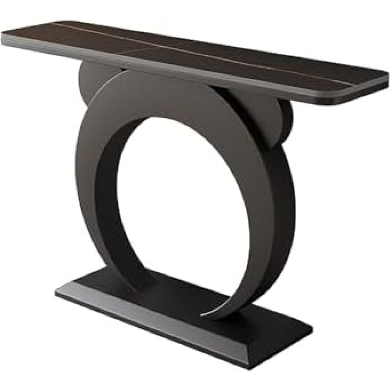 Rustikaler Konsolen-Akzenttisch aus Kunstmarmor, Sofatisch mit geometrischem Metallsockel für stilvolle Flur und Wohnzimmer, Dekoration, moderne Eingangsmöbel