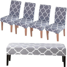 CRFATOP Esszimmerstuhlhussen, 4er-Set, mit Stuhlbezug, Sitzbank, Esszimmerstuhlbezug, Polsterbank, Schonbezug für Hotel, Zeremonie, Bankett, Hochzeit, Party, 20 Stück
