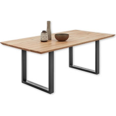 BENNET BIG valgomojo stalas iš ąžuolo masyvo - aukštos kokybės valgomojo stalas su metaliniu rėmu jūsų valgomajam - 220 x 74 x 100 cm (plotis x aukštis x gylis)