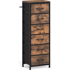 yeshine Kommode mit 6 Schubladen, Aufbewahrungsschrank aus Stoff für Kleidung, rustikale braune Möbel für Schlafzimmer, Ankleidezimmer, Eingangsbereich & Wohnzimmer