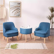 MPLFHSYOS Lounge-Möbel-Set, bequemer, mit Leinenstoff gepolsterter Sofastuhl, gemütliche Sitzgelegenheit mit Massivholzbeinen, for Wohnzimmer, Cafés, Empfangsbereich(E)