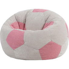 Ikona Vaikų futbolo krepšys, rožinis, austas audinys, pupų maišo virvė su užpildu, patogi vaikiška kėdė, minkšta kėdė, skaitymo kėdė, miegamasis, vaikų kambarys, svetainė