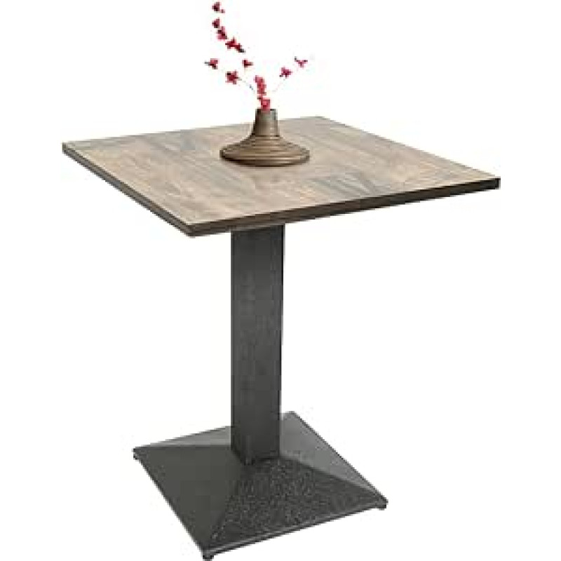 MENGDA Stalas 60 x 60 cm, sodo stalas, medinis stalas, balkono stalas, stalviršis, valgomojo stalas 60 x 60 cm (klasikinė medžio tekstūra)