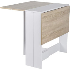 XUANYU sulankstomas stalas 102,5 x 76 x 73 cm sulankstomas valgomojo stalas Svetainės stalas Sulankstomas virtuvės stalas (baltas + ąžuolinis)