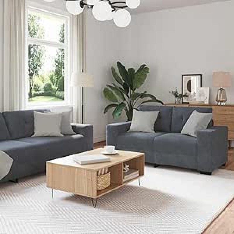 Tidyard Sofos komplektas 3 vnt Grau Samt, Polstersofa Loungesofa für Wohnzimmer Eingangsbereich Büro3324640