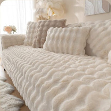 WYJHNLBEDC Sofos, sofos užvalkalas, sofos užvalkalas, šiltas itin minkštas pliušinis sofos užvalkalas, skirtas L formos, U formos, kampinei sofai, 3/2/1 sėdimoms vietoms, sofos apsaugai, šuniui, apsaugai nuo įbrėžimų, katei, baltas, 70 x