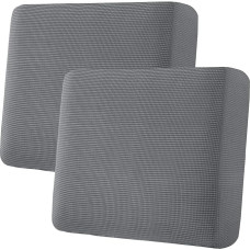 H.VERSAILTEX Super Stretch Single Seat Cushion Covers Sofa apima Sofa apima Sofa pagalvėlė apima Apsauginiai apima su storio žakardas Twill audinio (2 dalys didelis Sofa pagalvėlė apima, pilka)