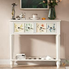 LUNAIZHUO Konsolentisch, Beistelltisch Hinter der Couch, Konsolentisch mit Schublade, Hölzerner Eingangsschrank für Flur, Wohnzimmer, Schlafzimmer und Küche(80.5cm/31.7in)