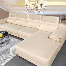 BK&MF Sofos užvalkalas odinei sofai, itin neslystantis sofos užvalkalas, skirtas naminiams gyvūnams, sofos baldų apsauga, kurią galima įsigyti atskirai, smėlio spalvos 80 x 180 cm (31 x 71 col.)