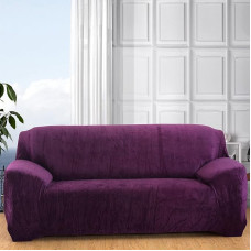 ZCXRYFL Tempiamasis sofos užvalkalas 1 2 3 4 vietų storas aksomo sofos užvalkalas Baldų apsauga Sofos užvalkalas Neslystantis sofos užvalkalas, skirtas braižyti katėms naminiams gyvūnėliams (3 vietos: 180-230 cm, violetinė 2)