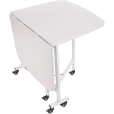 HPDTZ Faltbarer Esstisch Klapptisch Küchentisch Beistelltisch 120 × 80 cm mit 6 Rädern für Balkon Küche Wohnzimmer Vielseitig (Weiß)