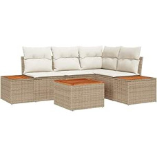 Gartensofa-Set mit Kissen 4 pcs Beige und Creme Polyrattan Gartenmöbel Model3356751
