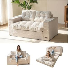 Velvetinė sofa, paminkštinta grindų sofos kėdė su porankiais, Loveseat Couch Boneless, didelis Bean Bag Couch miegamajame ir gyvenamajame kambaryje, 1