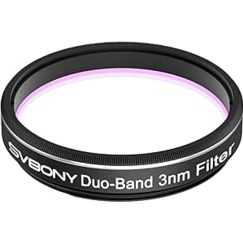 Svbony SV220 Teleskopfilter, H-Alpha & OIII, 3 nm Dualband 1,25 Zoll Nebelfilter, OD5 Teleskopzubehör, 85 %+ Transmissionsrate Astronomiezubehör, für Deep Sky Astrofotografie