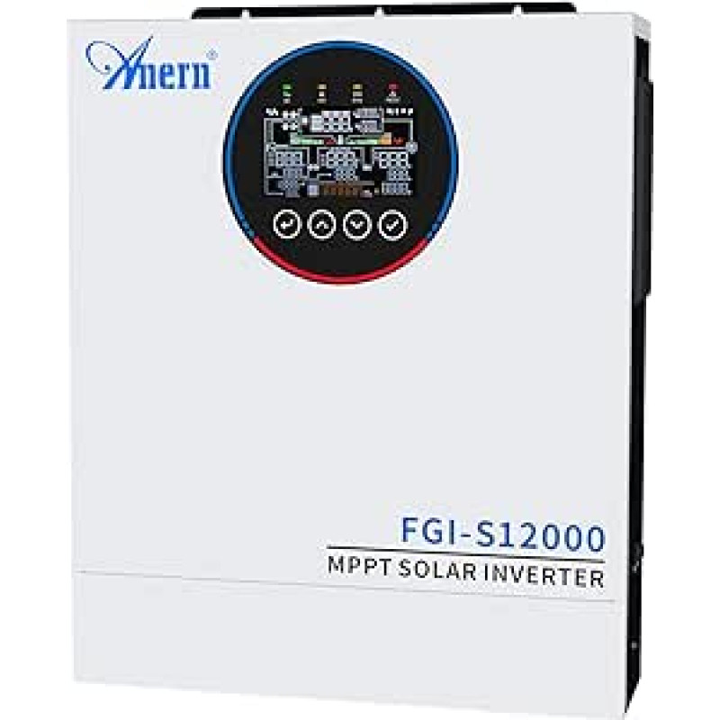 Anern 12000W Hybrid Wechselrichter Solar 48Vdc zu AC 230V PV 500VDC Off Grid Reine Sinus Welle Solar Wechselrichte Überlastkapazität 15000W 160A MPPT mit WiFi-Modul