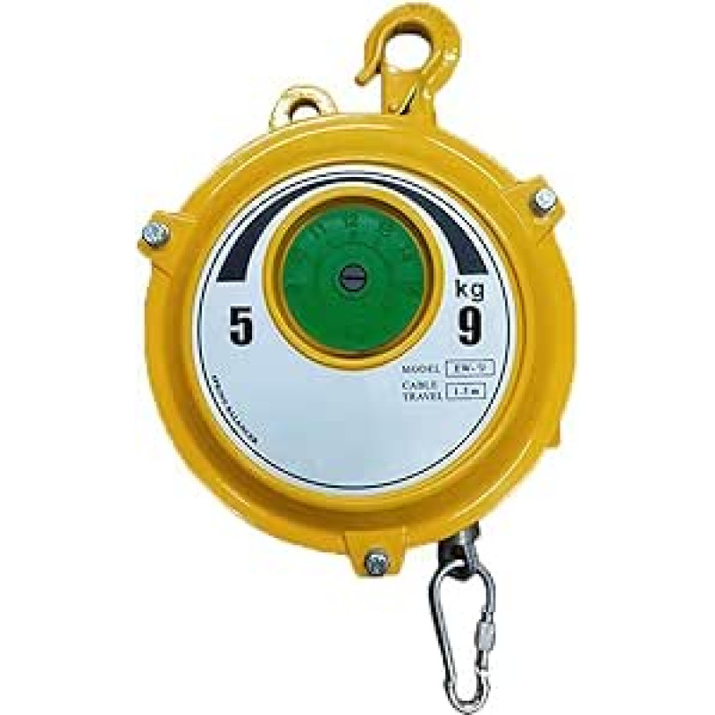 Einziehbare Hängewaage mit Federzug, Einziehbares Federbalancer-Werkzeug mit 1,5 m Drahtseil, 1-15 kg Last for Werkstätten, Automobilindustrie(5-9kg)
