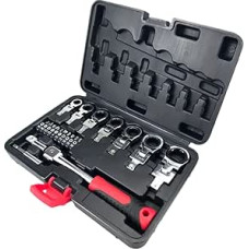 Umfangreiches, praktisches Werkzeugset, 20 teilig, mit flexiblem Ratschenschlüssel und austauschbarem Knarre, inklusive Multifunktionswerkzeug für Autoreparaturen.