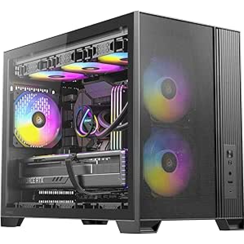 ANTEC Flux M ATX/Micro-ATX/ITX Midi Tower kompiuterio korpusas, juodas