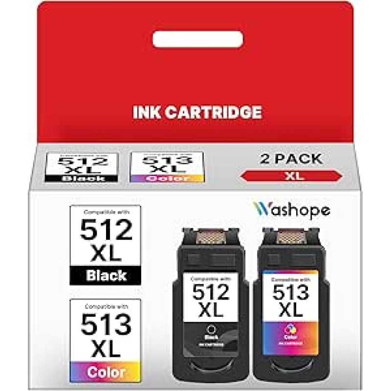512XL 513XL spausdintuvo kasetės 512 513 XL Multipack PG512 CL513 kasetės, suderinamos su Canon PG-512 CL-513, skirtos Canon Pixma MP230 MP495 MP240 MP250 MP280 MX420 MX340 IP2700 (114444)