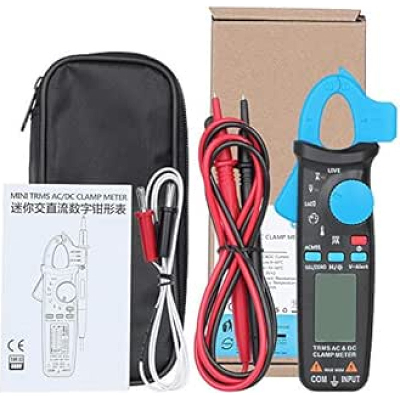 Digitales Zangenmultimeter, professioneller Multimeter-Tester, AC/DC-Spannung, Strom, Widerstand, Temperatur, Kapazitätsmessgerät mit großem LCD-Display, automatische Abschaltung