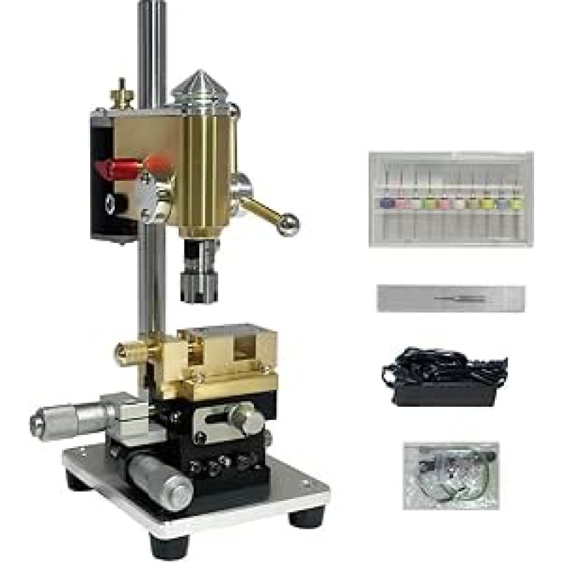 Präzisions-Tischbohrmaschine - Multifunktions-Mikrobohrmaschine mit einstellbarer Spannung, 9500 U/min, idealus Heimwerker und Uhrenreparatur