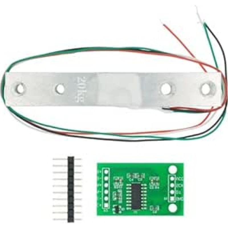 Apkrovos elementas 1 kg 5 kg 10 kg 20 kg HX711 AD Svorio jutiklis Elektroninės svarstyklės Aliuminio lydinio svėrimo slėgio jutiklis Patikimi duomenys (HX711 ir 20 kg)