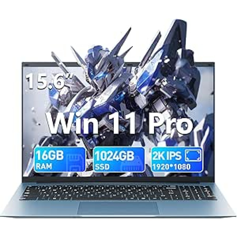 SGIN 15.6 Zoll nešiojamasis kompiuteris, 16 GB RAM, 1 TB SSD, 