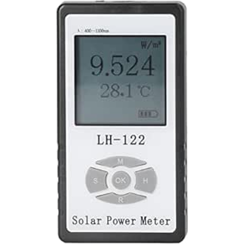 Saulės energijos matuoklis Skaitmeninis saulės energijos matuoklis, rankinis, 1um / cm² - 2000W / m² Messbereich - Große Messreichweite, Daten Speicherfunktion, Präzise Sonnenlicht Messung