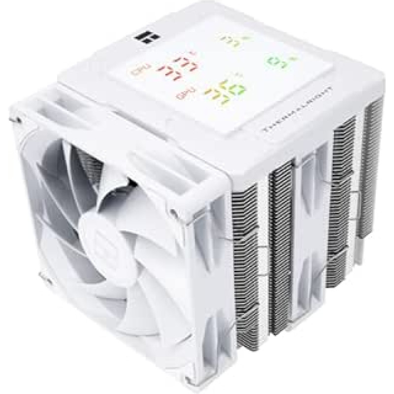 TR Peerless Assassin 120 Digital White, dvigubas 120 mm PWM ventiliatorius su 1850 aps/min greičiu, palaiko Intel lga1700 / 1851 / 115X / 1200, AMD:AM4 / AM5,