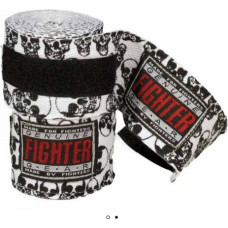 Fighter cotton boxing gloves black and white (pair)