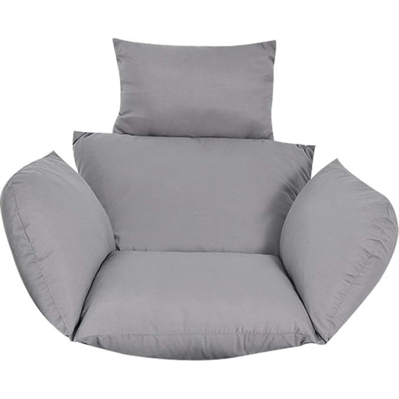Kaibrite Hanging Chair Cushion, Rocking Chair Cushion, Rattan Swing Seat Cushion for Indoor and Outdoor Patio, Yard, Garden (Grey)