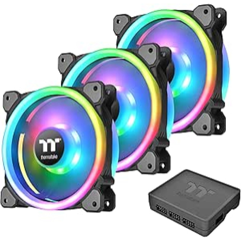 THERMALTAKE CL-F072-PL12SW-A Ventiliatorius Riing Trio 12 RGB 3 pakuotės - juodas
