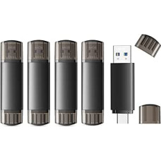 5 USB atmintinių pakuotė 64 GB 3.0 USB C atmintinė Mini USB C atmintinė Metalinė USB C atmintinė 2-in-1 USBC 64 GB atmintinė Didelės spartos vandeniui atsparus 