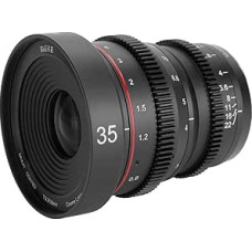 MEKE 35 mm T2.2 didelės diafragmos rankinio fokusavimo objektyvas su mažais iškraipymais 4K mini kino objektyvas 