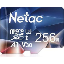 Netac 256 GB Memory Card, Micro SD Card (A1, U1, C10, V10, FHD, 600X), TF Memory Card UHS-I up to 90/10 MB/s(R/W) for Cameras, Dashcam, Switch and Smartphones