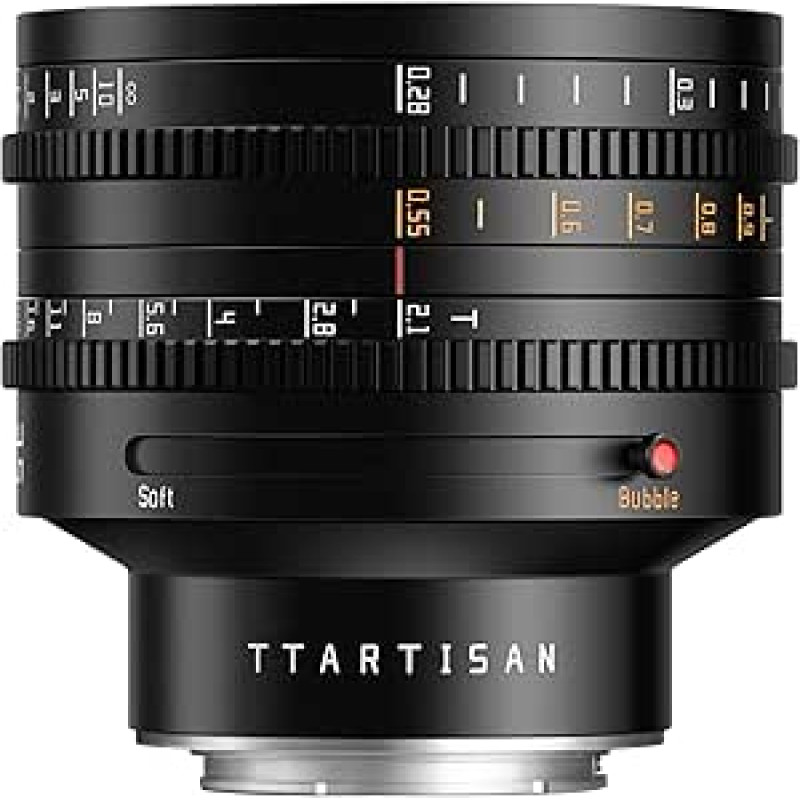 TTARTISAN 35 mm T2.1 kino objektyvas Viso formato rankinio fokusavimo minkštas bokeh ir burbulinio bokeh perjungimas (skirtas 