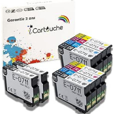 icartouche suderinama rašalo kasetė su Epson T0715 Stylus D120 DX4050 DX4450 DX5050 DX6050 DX7400 Office BX300F BX600FW SX100 SX110 SX200 SX210 SX400 SX415 SX510W SX6000FFW SX610FW (4BK 2C 2C 2M 2Y)