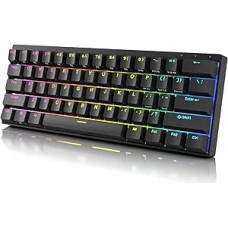 DURGOD Venus 60% RGB RGB Mechanical Gaming Keyboard | 60% Layout ANSI US UK | Aluminium Housing | Double Shot PBT Cherry Profile (Cherry Blue, Black)